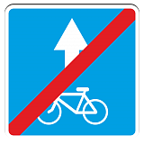 5.14.3 Конец полосы для велосипедистов [квадратный дорожный знак]